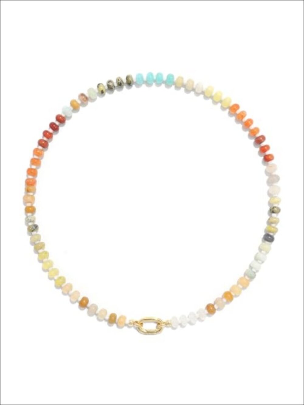 Natural Gemstone Beaded Choker Necklace Boho Summer Layering Jewelry